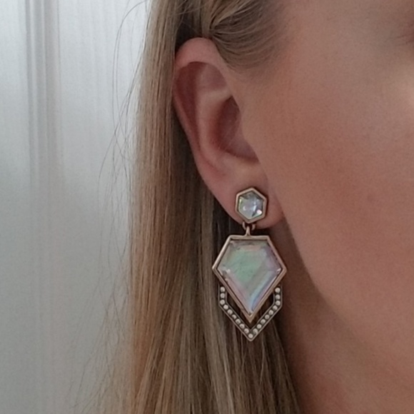 Multicolor Iridescent CZ Crystal Fashion Earrings - Picture 8 of 8